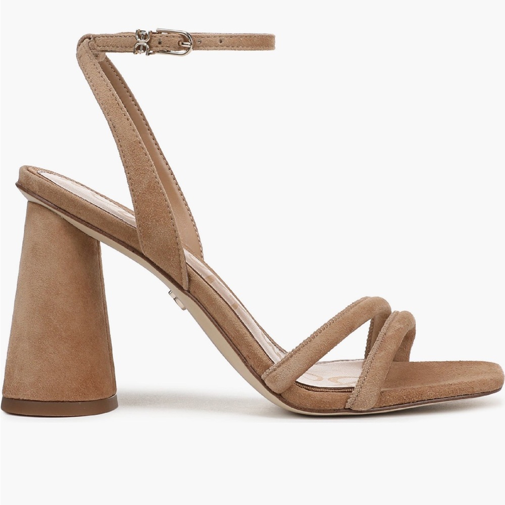 Sam Edelman Kia Strappy Brown Suede Block Heel Sandals - Picture 3 of 15
